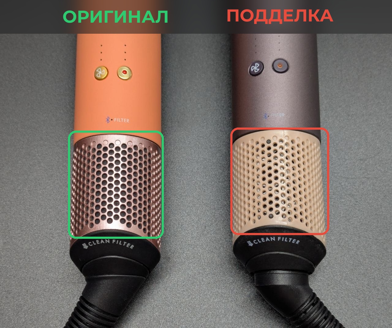 Признак 1. Фильтр: ABS-пластик против дешевого пластика