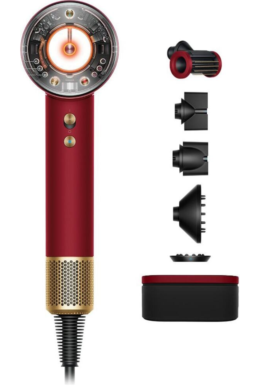 Фен Dyson Supersonic HD16 Nural красный бархат/золото с чехлом