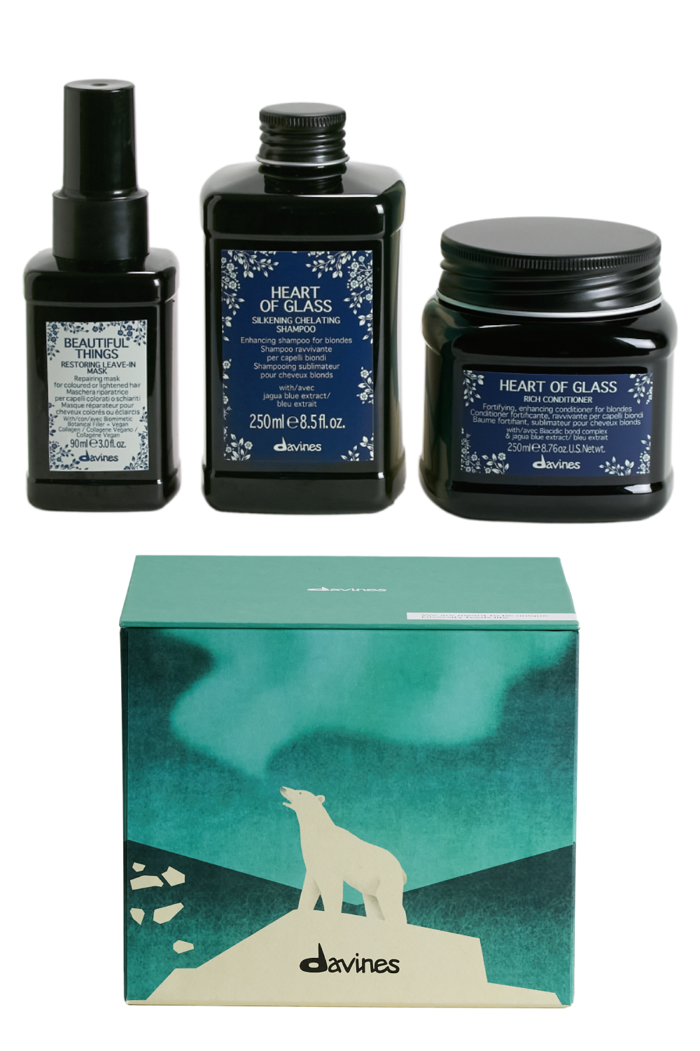 Набор heart of glass для сияния волос цвета блонда/ Mysterious polar regions